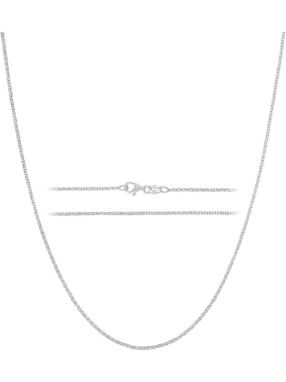 925 Sterling Silver Diamond Cut Cable Chain Necklace for Women - 1.6mm Elegant
